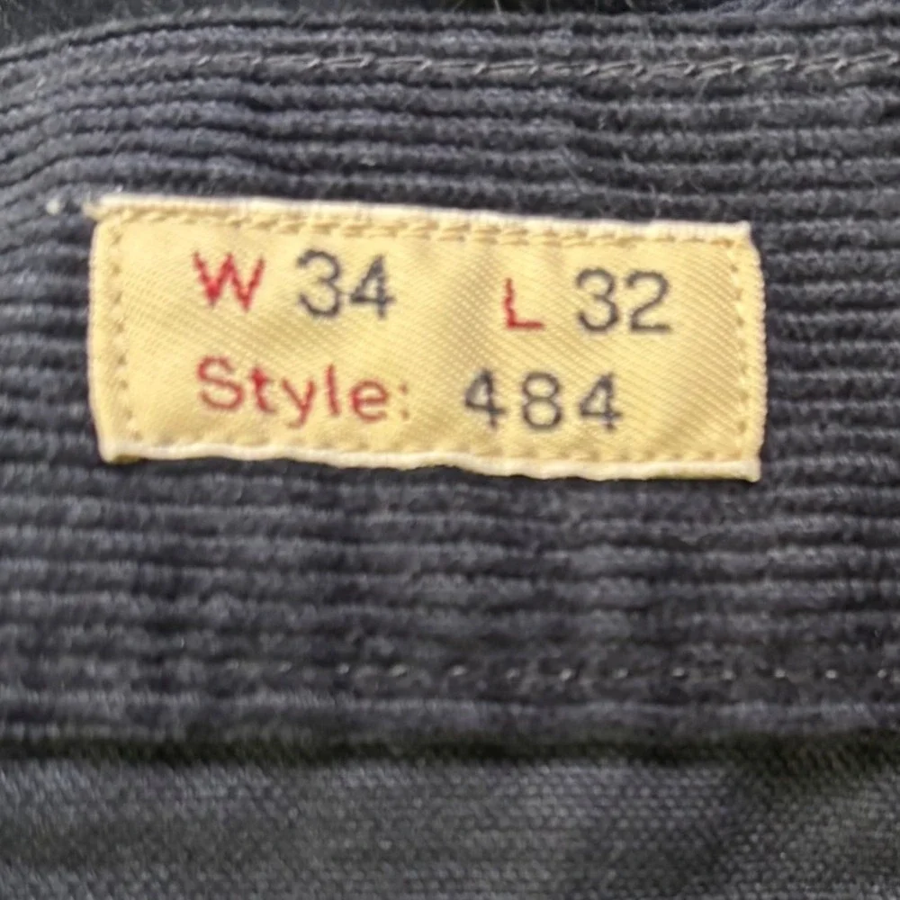 J.Crew 484 Slim Fit Corduroy Pants Mens 34x32 Navy Blue Stretch Preppy Academia